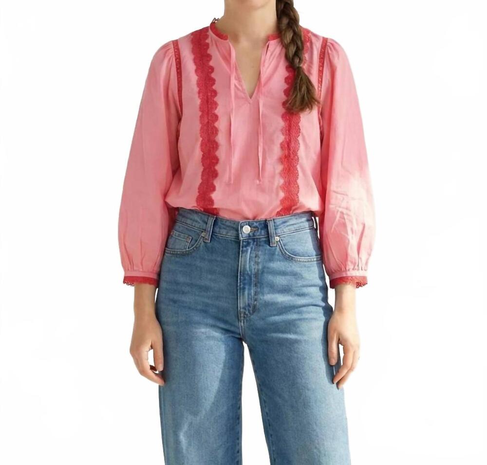 NEW EMILY LOVELOCK anya blouse in thrift pink